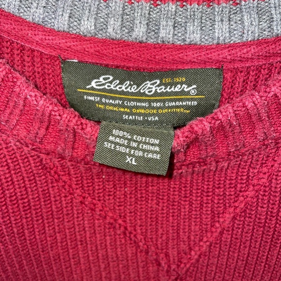 Vintage Eddie Bauer Men’s XL cable knit crew neck sweater - Picture 5 of 5